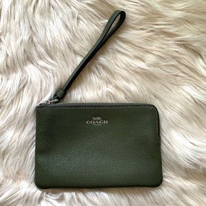 Coach Green zipper pouch